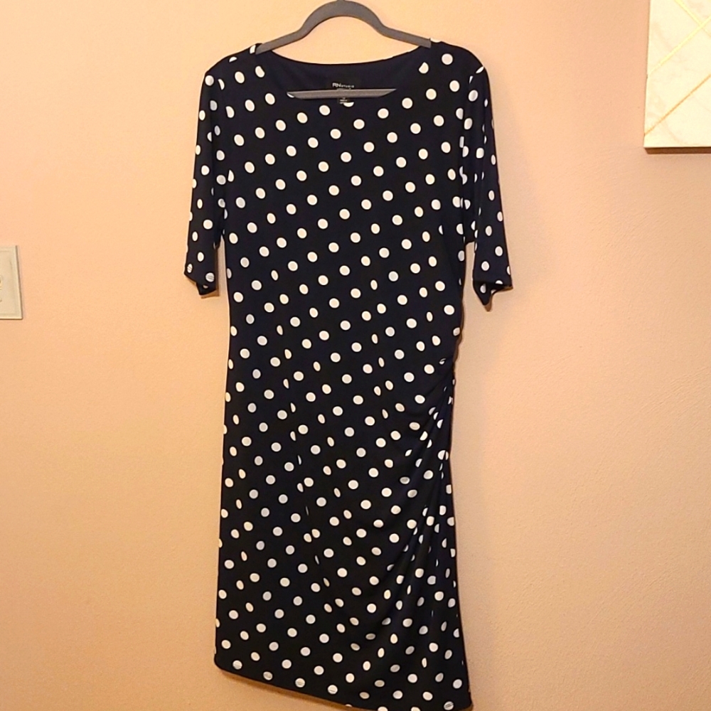Navy polka dot dress
